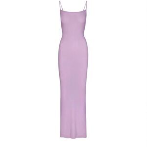 Skims ribbed soft lounge slip dress in orchid
